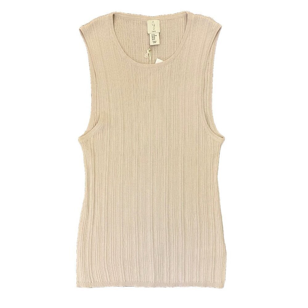 JOIE Women’s Top Tank Size XL Platinum Oak Sleeveless Stretch Round Neck NWT $48